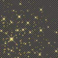 Gold glittering dust on a gray background. Dust with gold glitter effect and empty space for your text. illustration vector