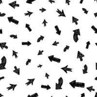 Seamless pattern with black hand drawn arrows vector
