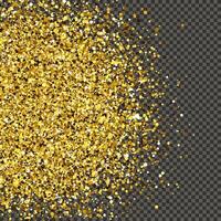 Gold glittering dust on a gray background. Dust with gold glitter effect and empty space for your text. illustration vector