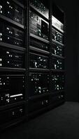 network server room with computers for digital tv ip communications video