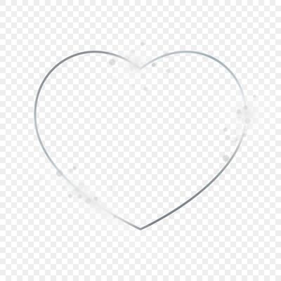 Silver glowing heart shape frame with sparkles