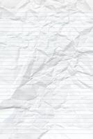 White clean crumpled notebook paper with lines vector