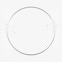 Silver glowing circle frame with sparkles vector