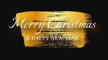 Merry Christmas and Happy New Year incription on gold smear vector