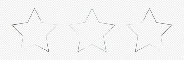 Silver glowing star shape frame vector