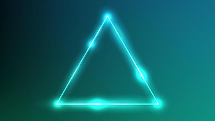 Neon triangle frame with shining effects