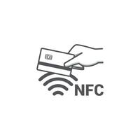 Design outline nfc technology, contemporary payment card. vector