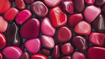 Abstract pattern red gravel stones smooth glossy texture marble polished modern background photo