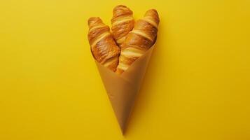 Sourdough wrapped on brown paper cone wrapped copy space background photo