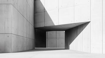 Grey cement wall geometric modern texture concrete architecture with shadow light photo