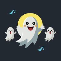 Happy Cartoon Ghost Illustration for Halloween Decorations and Kids' Designs vector