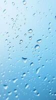 Waterdrop bubble splashing rounded on blue blurred background photo