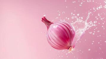 Onion vegetable seasoning for cooking in water with bubble for branding product photo