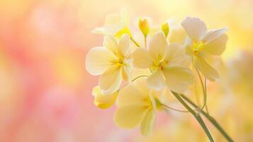 Canola flower closeup detail blossoming with blurred background photo