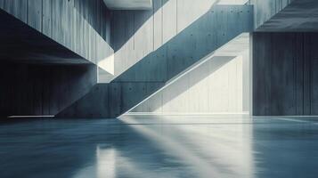 Grey wall concrete empty room hall with shadow sun bright photo