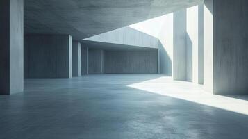 Grey wall concrete empty room hall with shadow sun bright photo