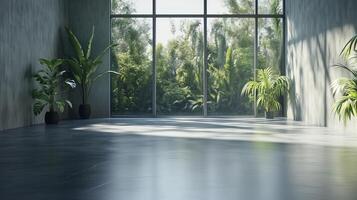 Empty room house with plant decoration minimalist building photo