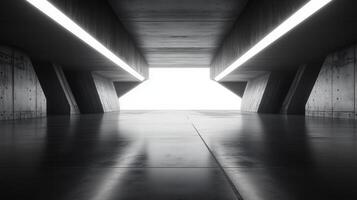 Dark grey architecture empty concrete floor modern structure perspective photo