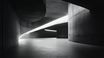 Grey architecture empty concrete floor modern structure perspective photo