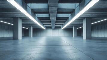 Grey light architecture empty concrete floor with modern structure perspective photo