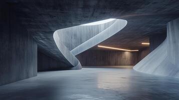 Dark grey architecture empty concrete floor modern structure perspective photo