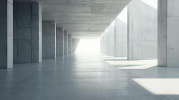 Grey light architecture empty concrete floor with modern structure perspective photo