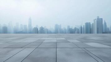 floor square perspective a with sky and city skyline downtown building photo