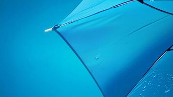Umbrella beach blue sky for sun protection in copy space background photo