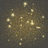 Gold glittering dust on a gray background. Dust with gold glitter effect and empty space for your text. illustration vector