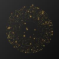 Abstract gold glowing halftone dotted background vector