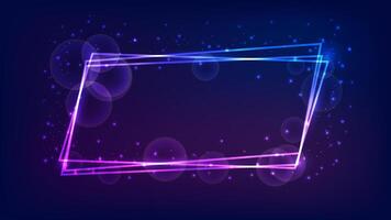 Neon frame with shining effects and sparkles vector