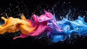 Vivid colors exploding and making a big splash photo