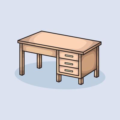 illustration Table Desk. design Office Table. Bed Table Desk design illustration and icon for website, digital and print
