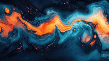 Abstract colorful paint swirling and mixing, creating intriguing shapes photo
