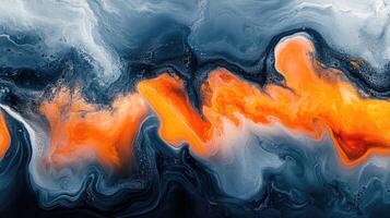 Abstract colorful paint swirling and mixing, creating intriguing shapes photo