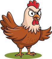Chicken cartoon illustration, hen art design. Ai generate vector