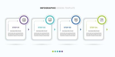 Infographic elements design template, business concept with 4 steps vector