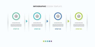 Business infographic template. 4 Step timeline journey. Process diagram, 4 options on white background, Infograph elements vector