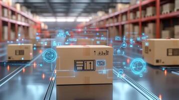 Dive into the exciting future of package tracking and logistics by utilizing augmented reality technology, designed to create more efficient delivery and pickup systems for various packages photo