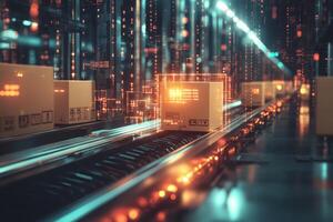 Explore the exciting future of logistics industry advancements through augmented reality technology, which enhances the efficiency of package delivery and improves tracking systems for customers photo