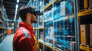 Augmented reality technology enhances delivery and pickup tracking in logistics, streamlining operations and improving efficiency photo