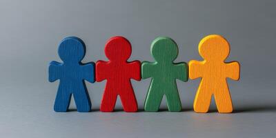 A vibrant collection of colorful figures symbolizing diversity, teamwork, and community spirit. This artwork showcases the importance of inclusion and collaboration, celebrating our shared humanity photo