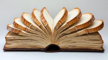 This artistic piece, inspired by a cherished book, is crafted from various bread slices, merging culinary art with profound spiritual themes that reflect on life and its teachings photo