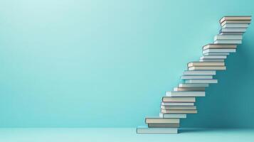 This artwork shows a stack of books, symbolizing the journey of learning and personal growth, while reflecting a clean, modern aesthetic aligned with contemporary design principles photo