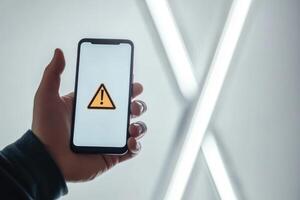 A mobile alert highlights the risks of poor investments and stresses the need for users to adopt trustworthy financial strategies to manage their assets responsibly and effectively photo