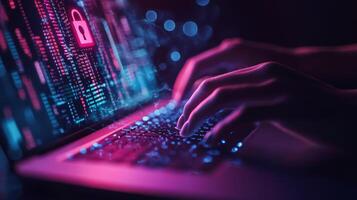 A cyber security professional ensures data protection, network safety, and information integrity, adapting to remote work and evolving digital challenges with advanced cloud technologies photo