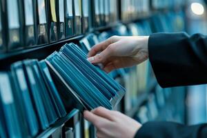 A focused inspection of auditor records ensures meticulous document analysis, verifying compliance with regulations and achieving accuracy in business operations and accounting practices photo