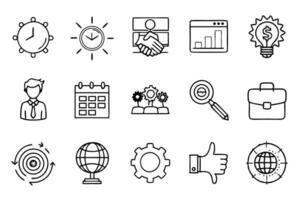Office and Business Editable Icons set. Illustration in modern thin line style of business related icons teamwork documents devices and more vector