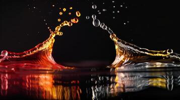 This image features vibrant liquid splashes, creating a dynamic and colorful effect with a modern and artistic appeal photo