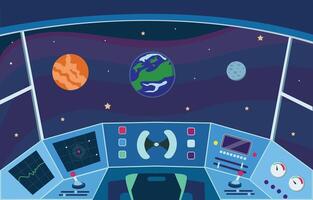 Spaceship interior Background vector